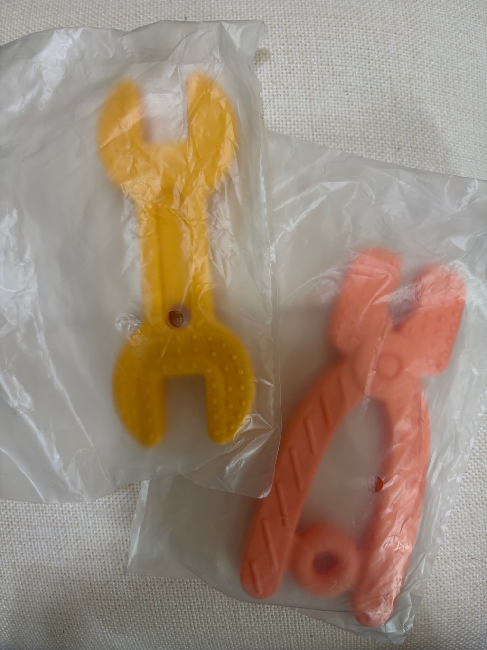 Kids Toy Tool Set Teethers - Yellow & Peach